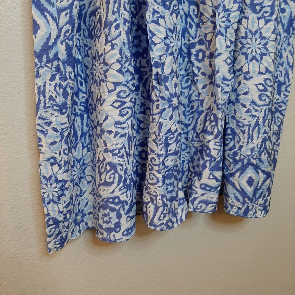 NEW Vool Style Summer Dress Blue Women Size S Button Up Shirt Dress Pleated - Picture 5 of 10